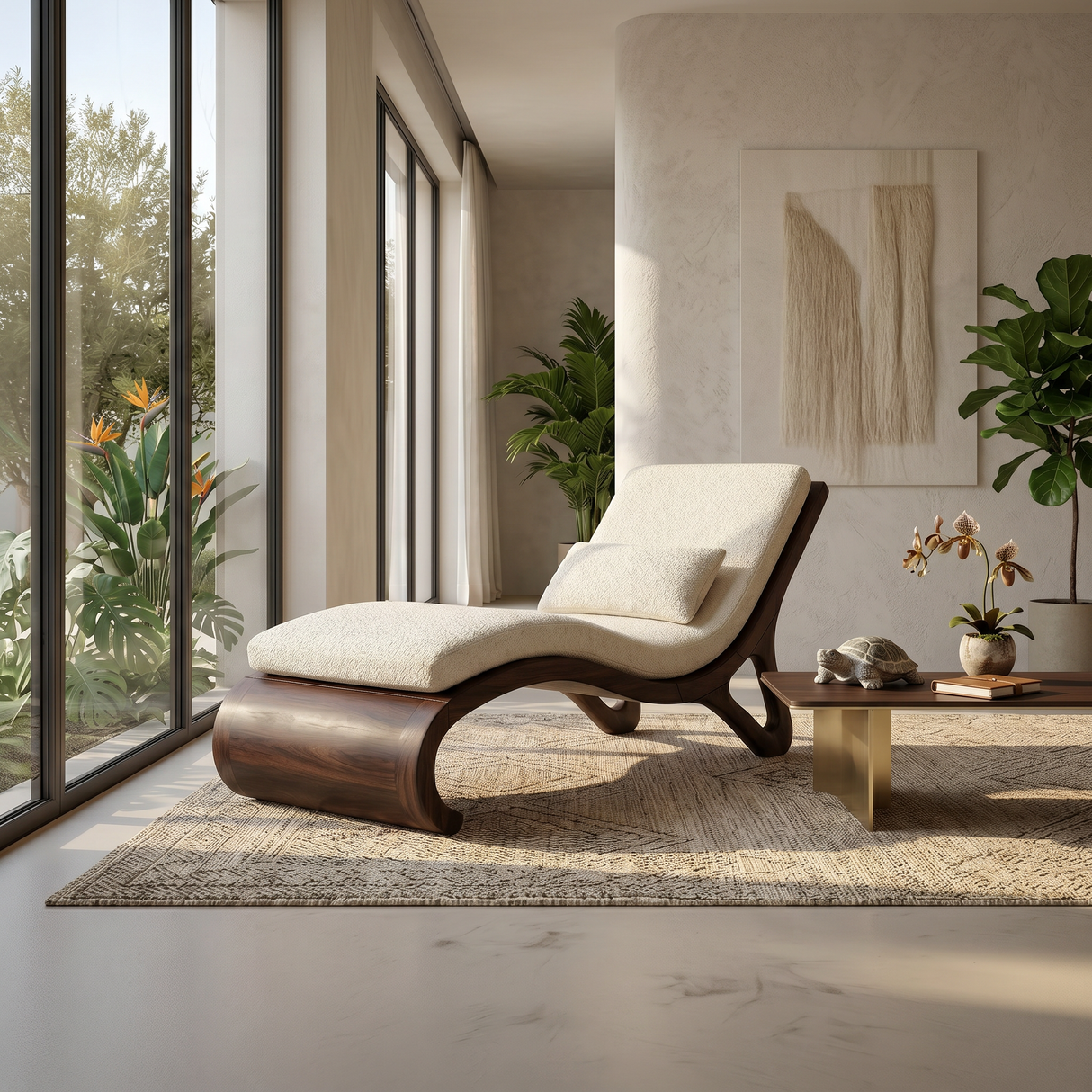 Tropical Luxury Daybed Organic Modern Villa Interior Design