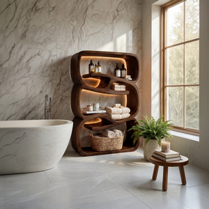 Organic Modern Bookshelf Kitchen Storage Display
