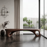 Modern Sculptural Bench With Curved Design For Living Room