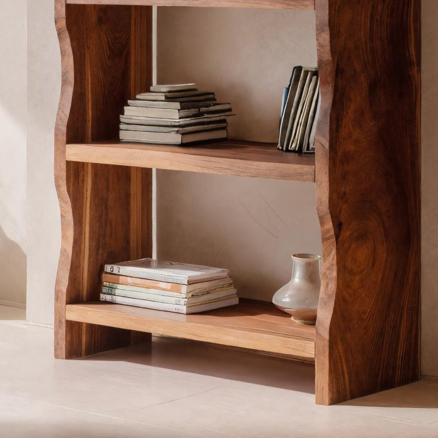 Modern Vertical Bookshelf With Natural Grain Design For Living