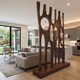 Modern Sculptural Room Divider With Artistic Carved For Bedroom