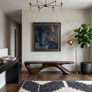 Sculptural Organic Bench For Entryway Or Living Room