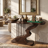 Bohemian Curved Base Console Table Cozy Entryway