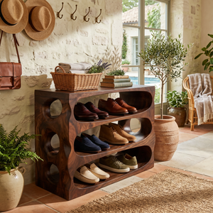 Minimalist Shoe Bench Storage For Condo Entryway Placement