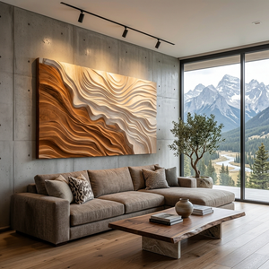 Modern Wooden Wave Wall Art For Bedroom