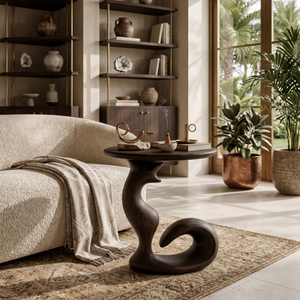 Organic Sculptural Side Table Luxury Living Room