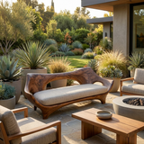 Modern Wooden Sofa With Sculptural Shape For Home Living