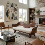 Luxury Sculptural Wooden Sofa For Living Room