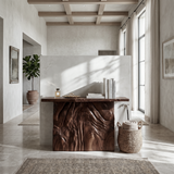 Modern Sculpted Base Display Table For Lounge Interior Space