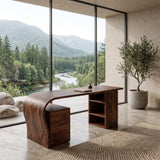 Contemporary Writing Desk With Open Shelf For Home Office