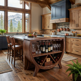 Wooden Wine Cabinet With Bottle Storage For Home Bar