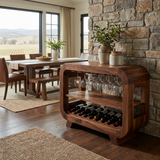 Modern Wine Cabinet With Rounded Edges For Dining Island