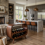 Functional Wine Storage With 2 Tiers For Bar Corner