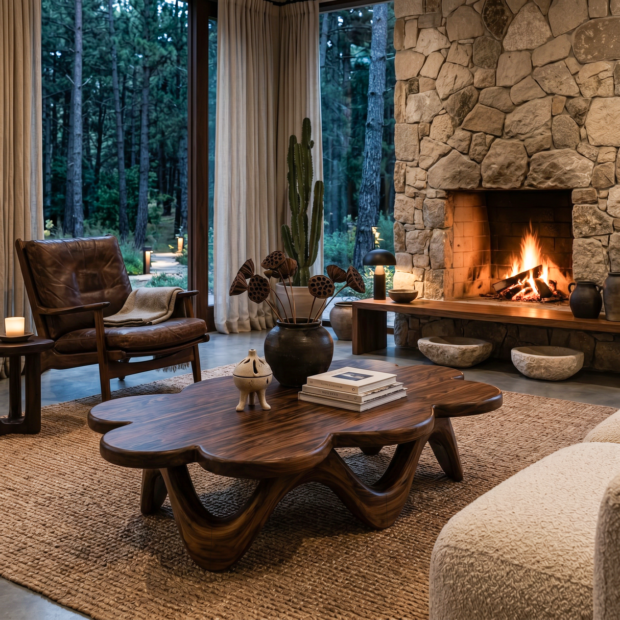 Contemporary Sculptural Flower Coffee Table For Luxury Home