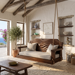 Contemporary Sculptural Back Indoor Swing Reading Corner Interior