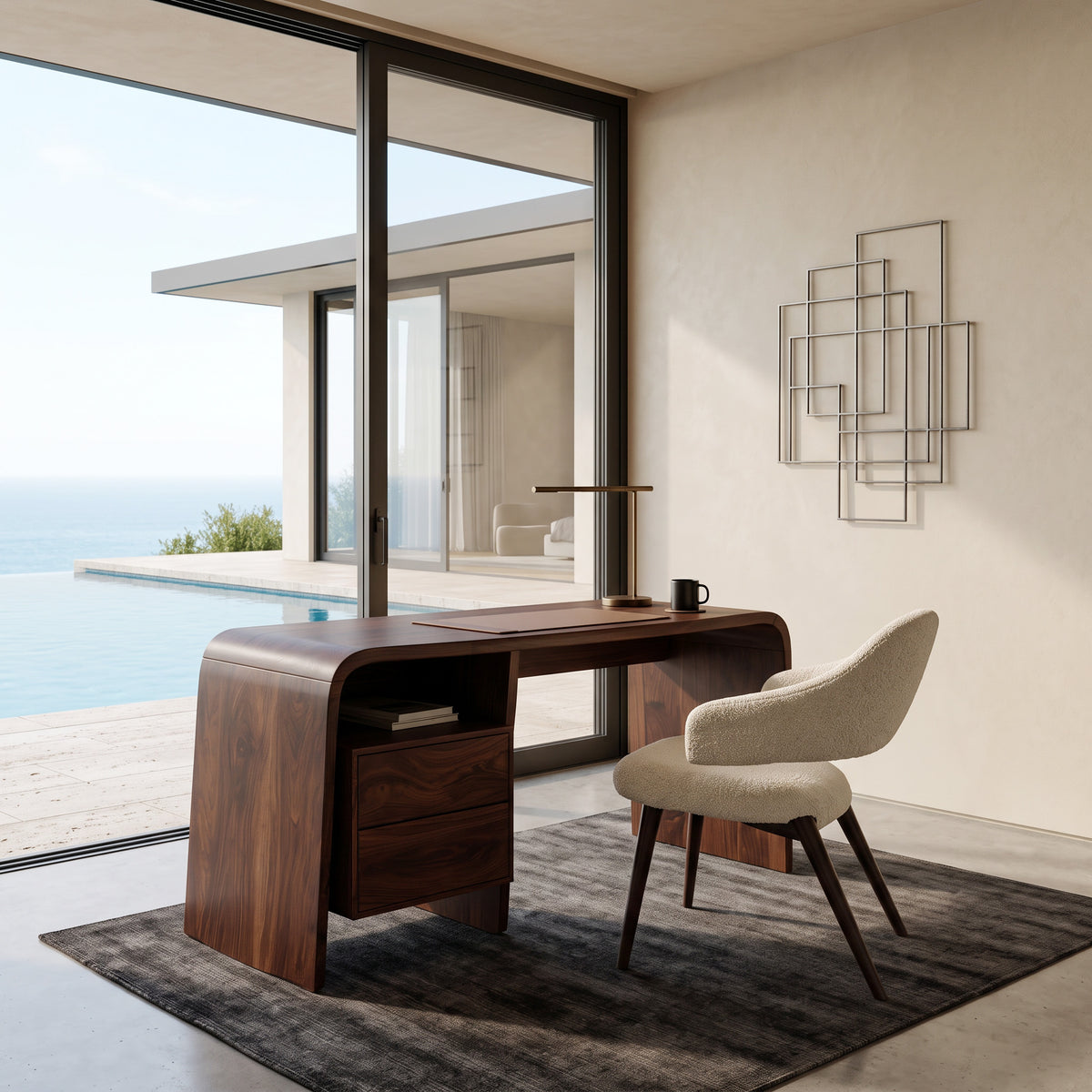 Modern Writing Desk With Drawers For Workspace