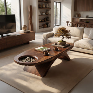 Modern Handcrafted Solid Wood Coffee Table For Living Room Interior