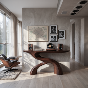 Scandinavian Crescent Hall Table For Entry Hall Interior