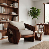 Luxury Sculptural Wooden Armchair For Reading Nook
