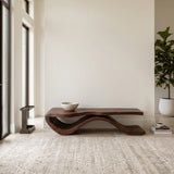 Modern Wave Base Wooden Bench For Entryway