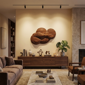 Organic Cloud Wall Sculpture With Layered Design For Bedroom