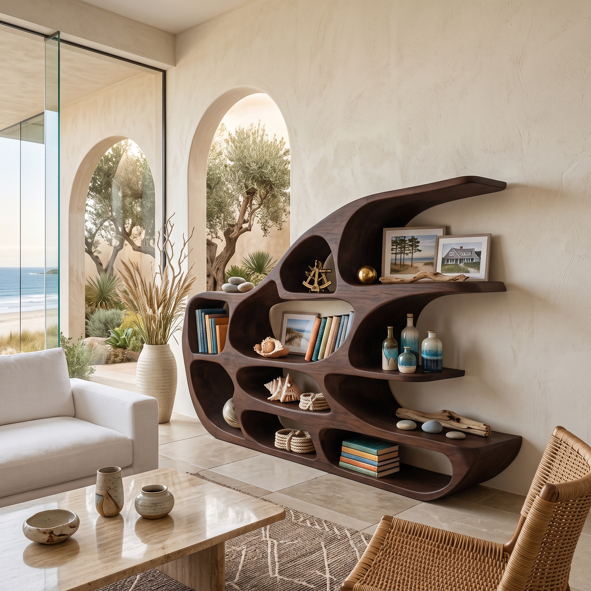Modern Sculptural Shelf For Holiday Decoration