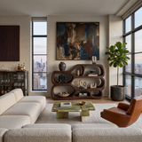Artistic Curved Bookshelf For Living Room Styling