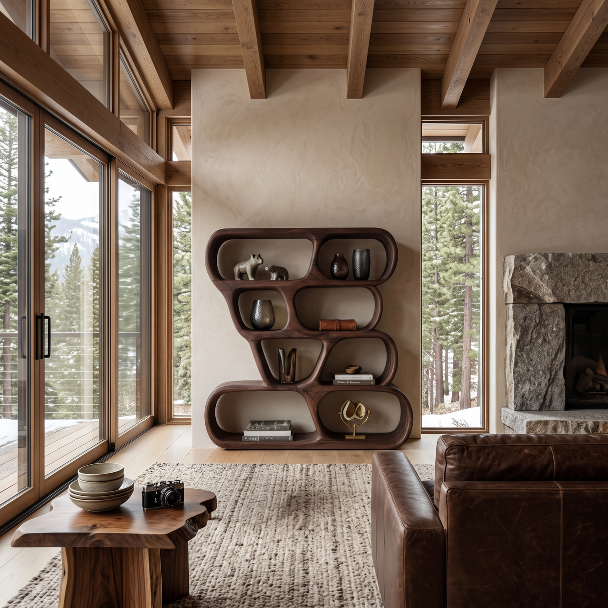 Modern Curved Shelf For Holiday Decoration