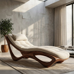 Artistic Natural Wood Lounge Chair For Relaxing Space