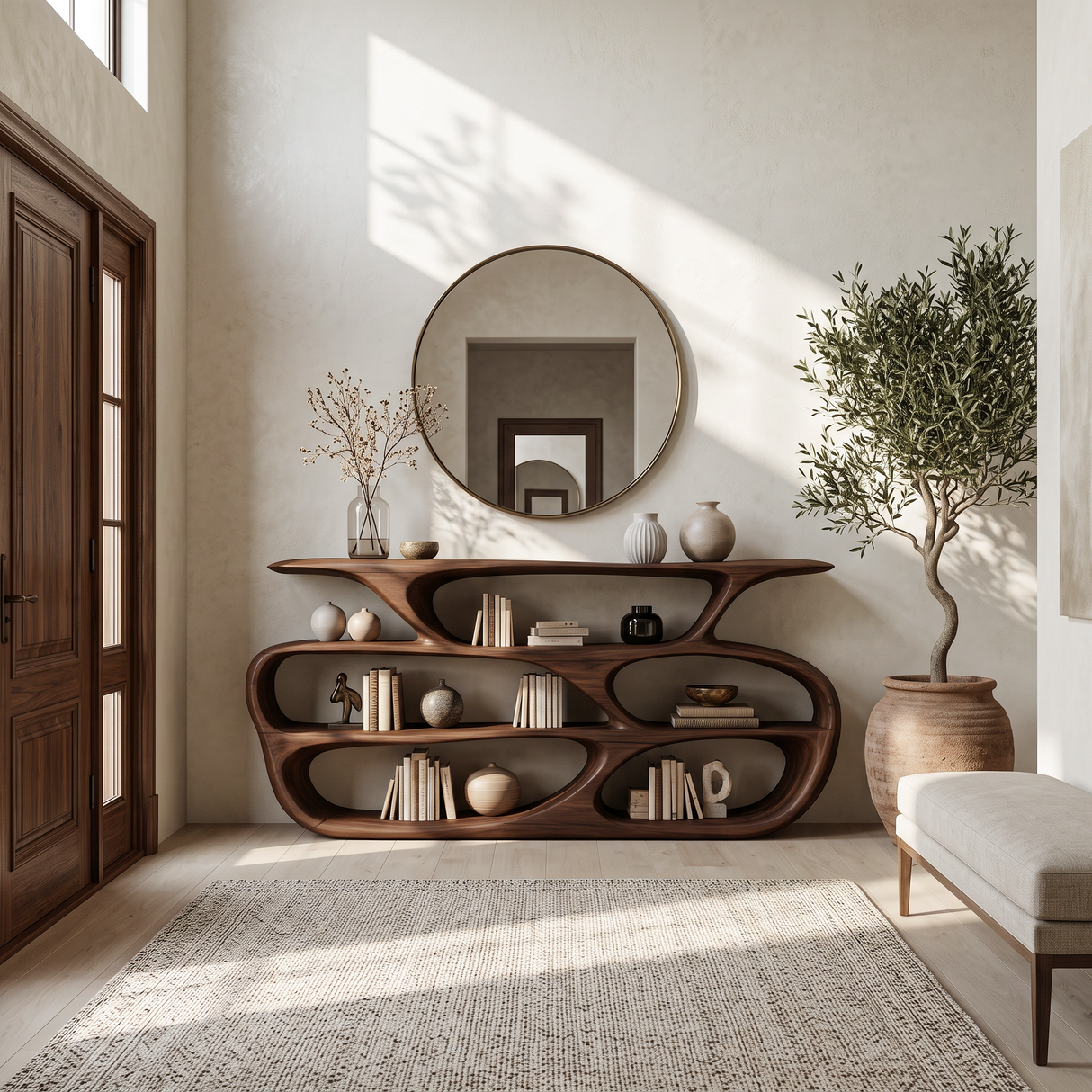 Modern Curved Shelf For Living Room Or Office