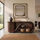 Modern Cross Base Console Table Luxury Hallway