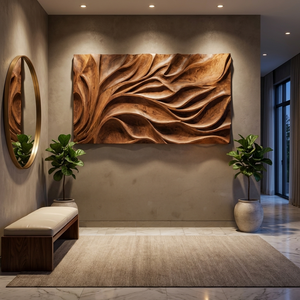 Abstract Carved Wall Art Sculpture For Living Room Decor