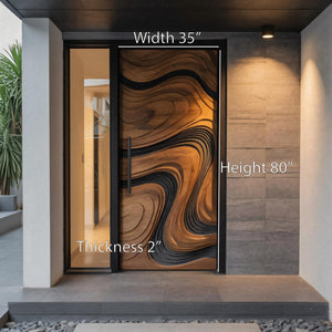 Modern Artistic Door With Flowing Pattern For Home