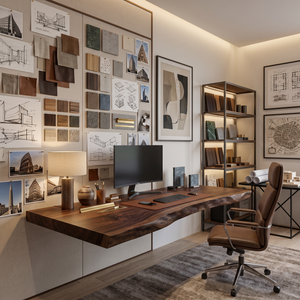 Modern Live Edge Floating Desk For Home Workspace