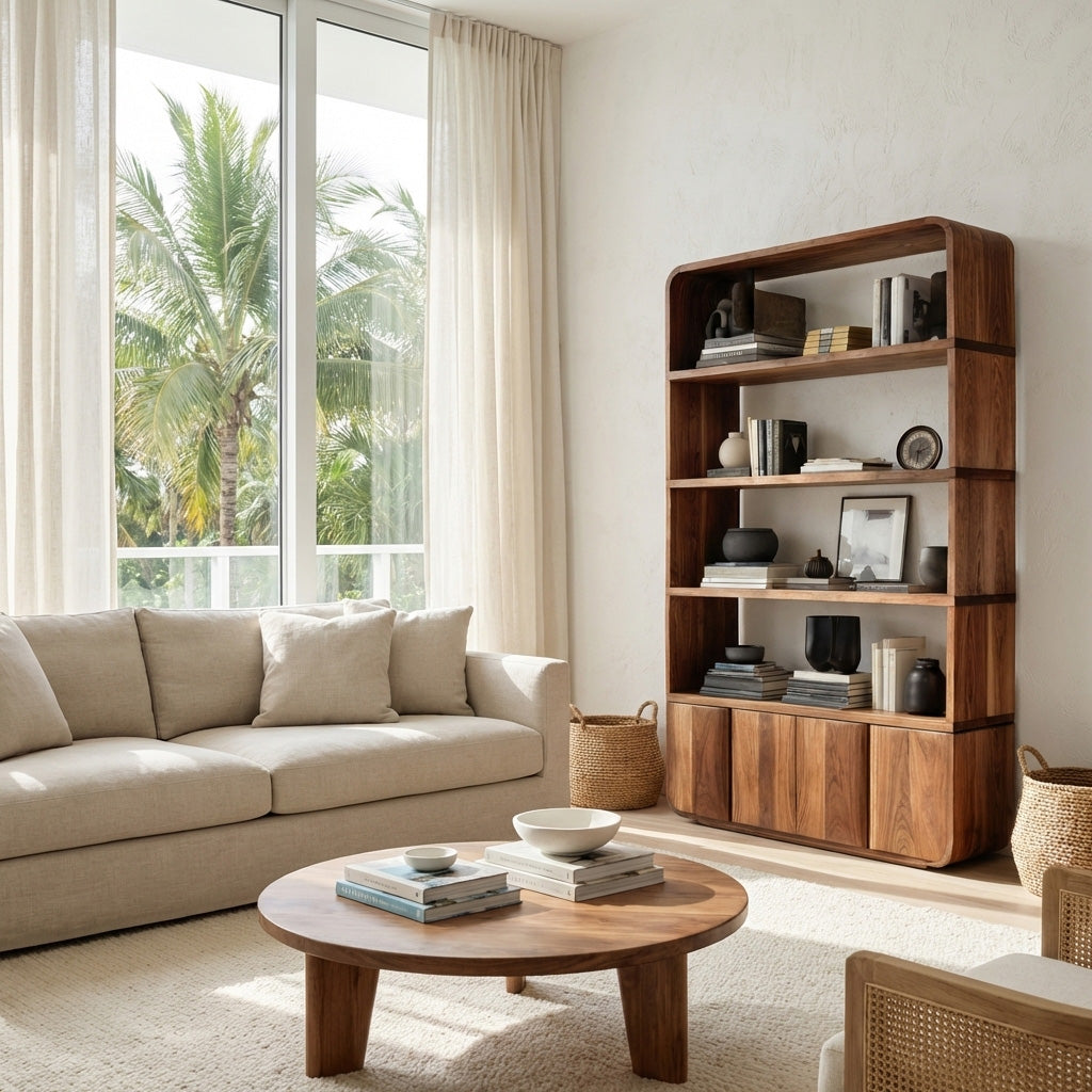 Elegant Natural Wood Bookcase For Modern Home