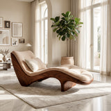 Organic Modern Natural Wood Lounge Chair For Reading Nook