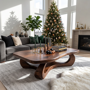Rustic Wooden Live Edge Coffee Table For Holiday Home Furniture