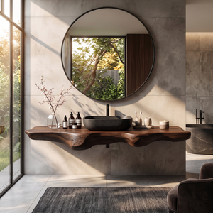 Mid Century Solid Wood Vanity For Sleek Bathroom