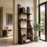 Mid Century Wooden Bookshelf For Apartment Living Room