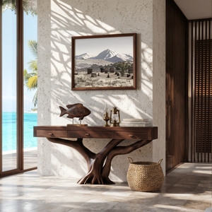 Handcrafted Solid Wood Dressing Table For Living Room Unique Style