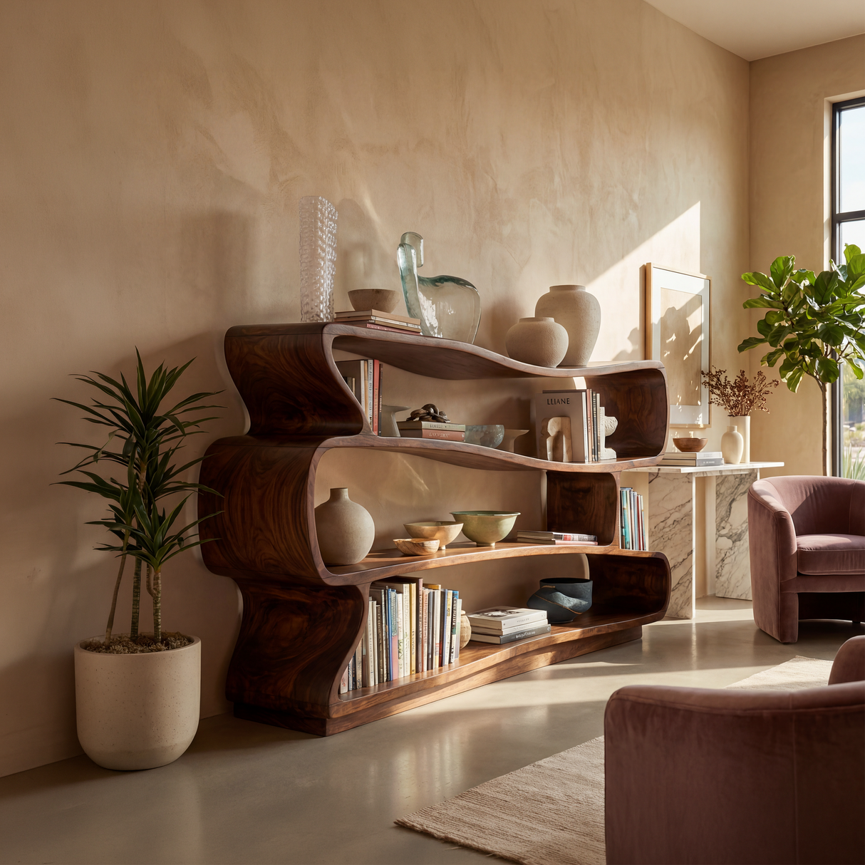 Minimalist Decorative Bookshelf Storage Organizer For Living Room