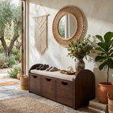 Rustic Shoe Organizer Cabinet For Farmhouse Entryway Display Corner