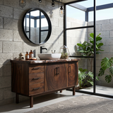 Tropical Natural Wood Vanity For Outdoor Bathroom