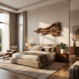 Luxury Sculptural Wooden Wall Clock For Statement Living Room