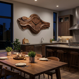 Organic Wooden Wall Clock Wave Design For Bedroom Wall Decor