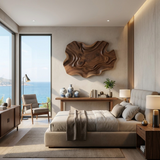 Abstract Wooden Wave Wall Art For Contemporary Living Room