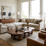 Wooden Coffee Table With Unique Base For Luxury Living Room