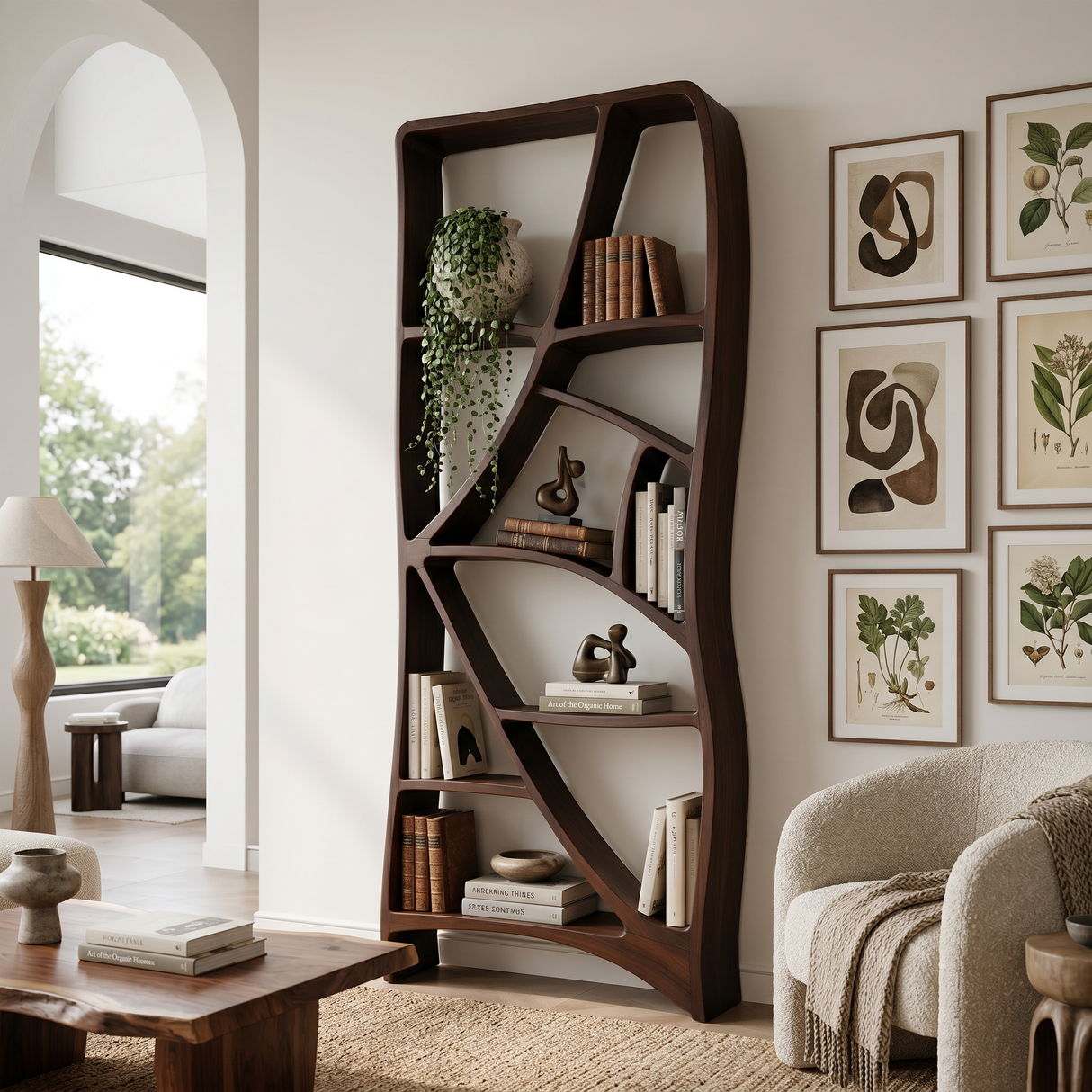 Minimalist Display Bookshelf For Cozy Lounge Corner