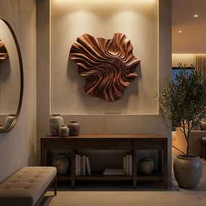 Modern Wooden Wave Wall Art For Statement Living Room Decor