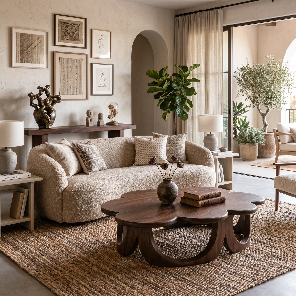 Modern Wooden Floral Coffee Table For Contemporary Home